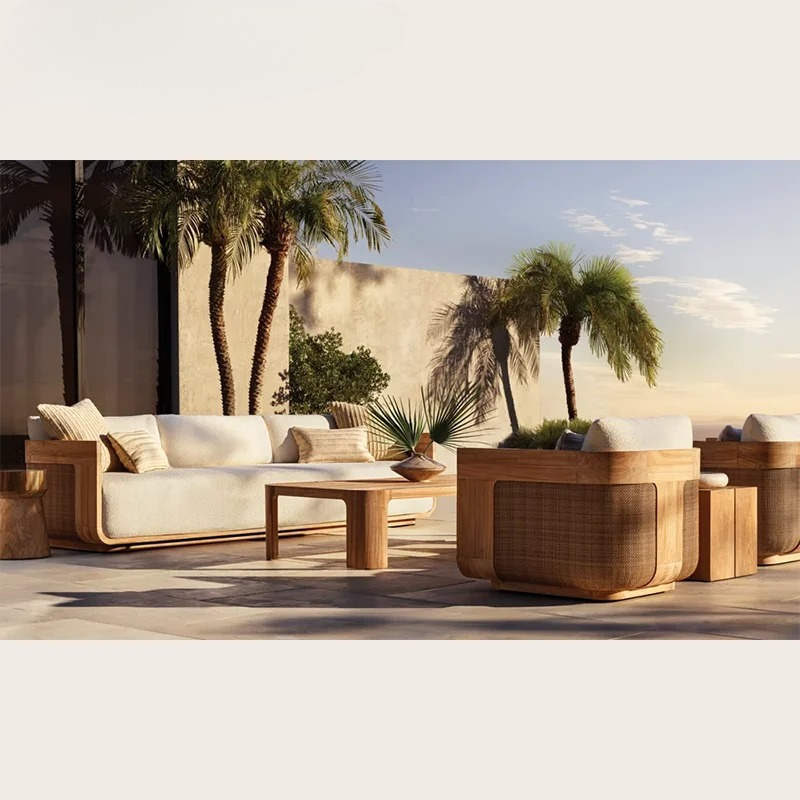 Outdoor Furniture For Pool - Уличный диван из тикового дерева, садовая