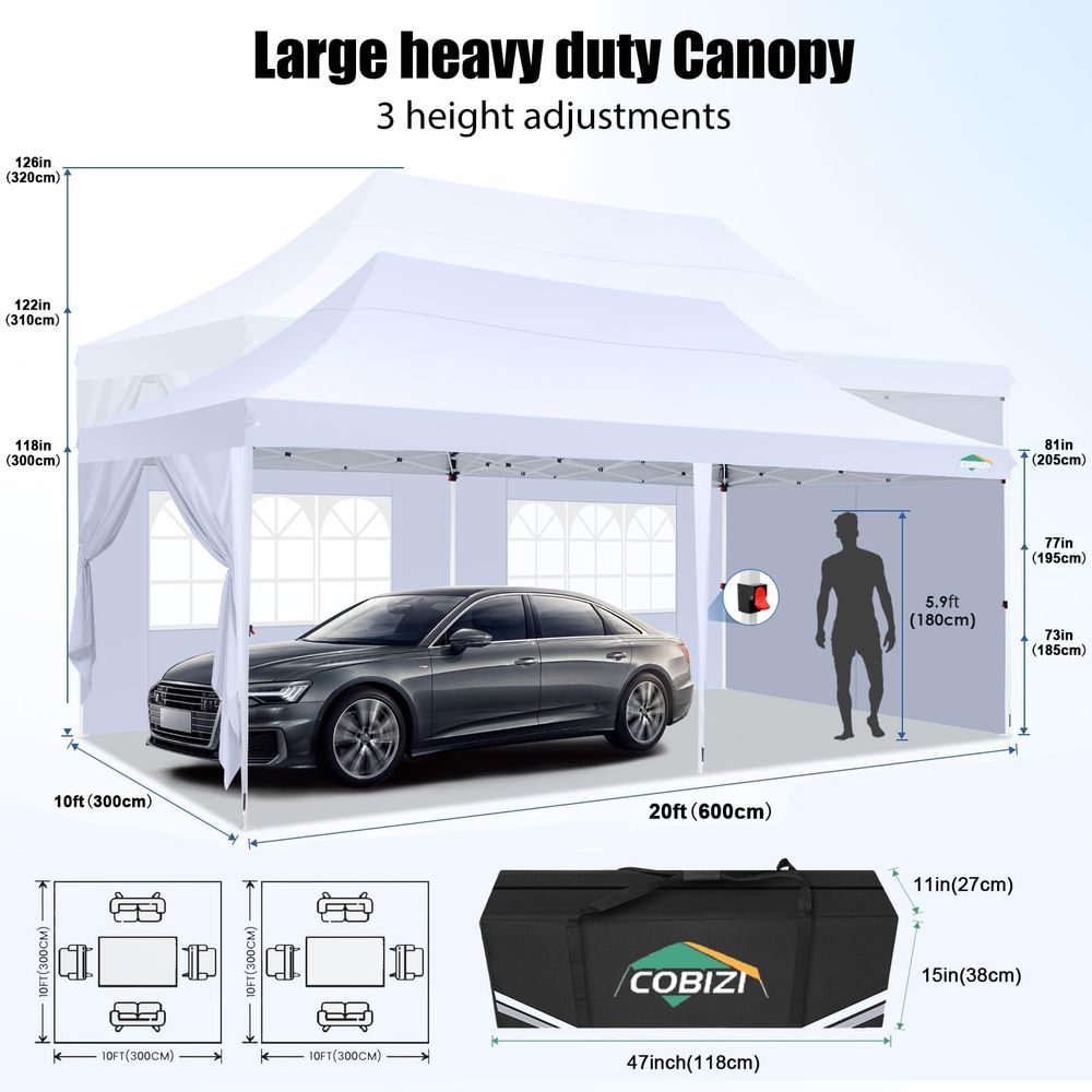 Тент-шатер 10x20 футов с 6 бок – обзор и цена Gazebo Pop Up